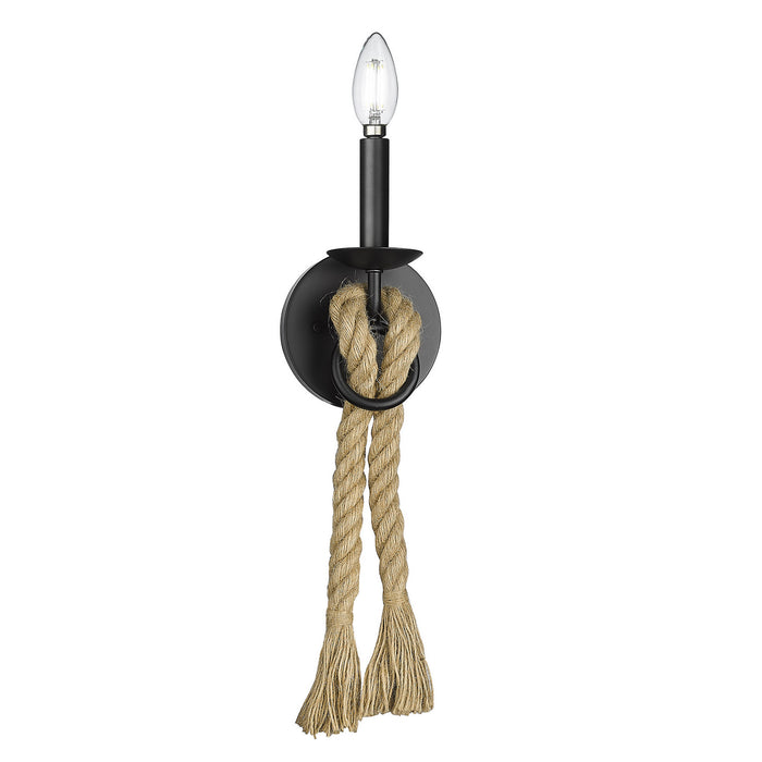 Golden 1083-1W BLK One Light Wall Sconce, Matte Black
