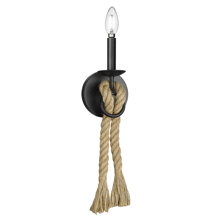Golden 1083-1W BLK One Light Wall Sconce, Matte Black