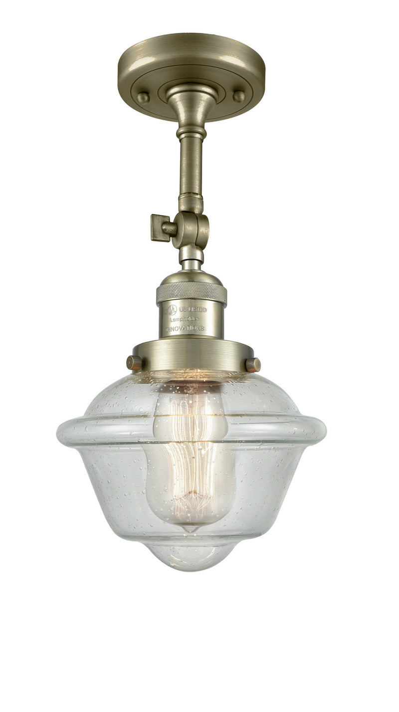 Innovations 201F-AB-G534-LED LED Semi-Flush Mount, Antique Brass