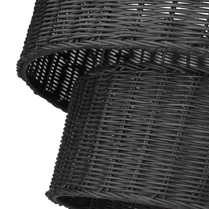 Golden 1084-6 BLK-BW Six Light Chandelier, Matte Black