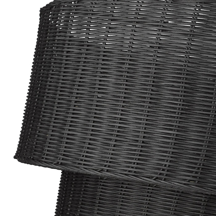 Golden 1084-9 BLK-BW Nine Light Chandelier, Matte Black
