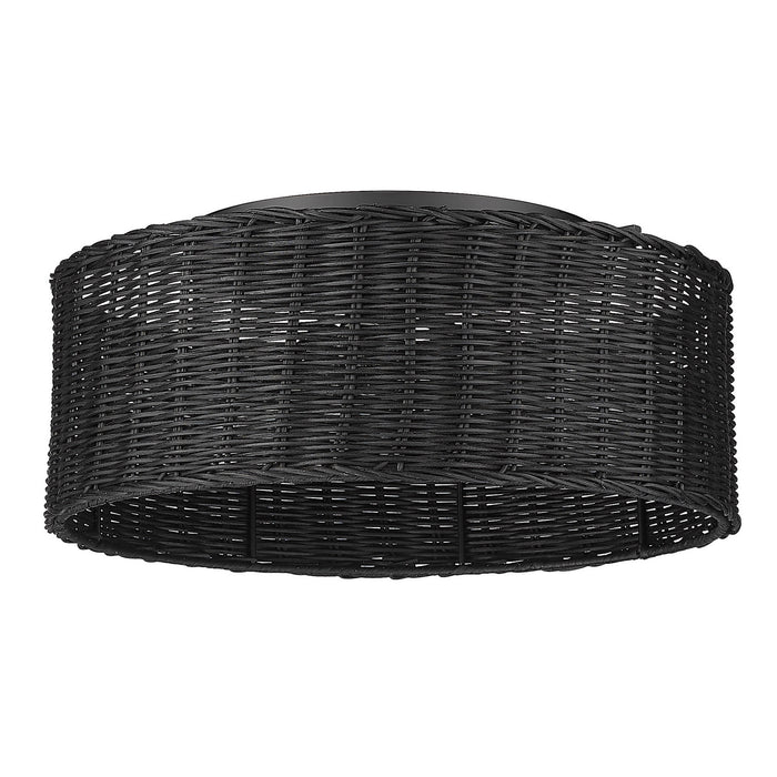 Golden 1084-FM BLK-BW Three Light Flush Mount, Matte Black