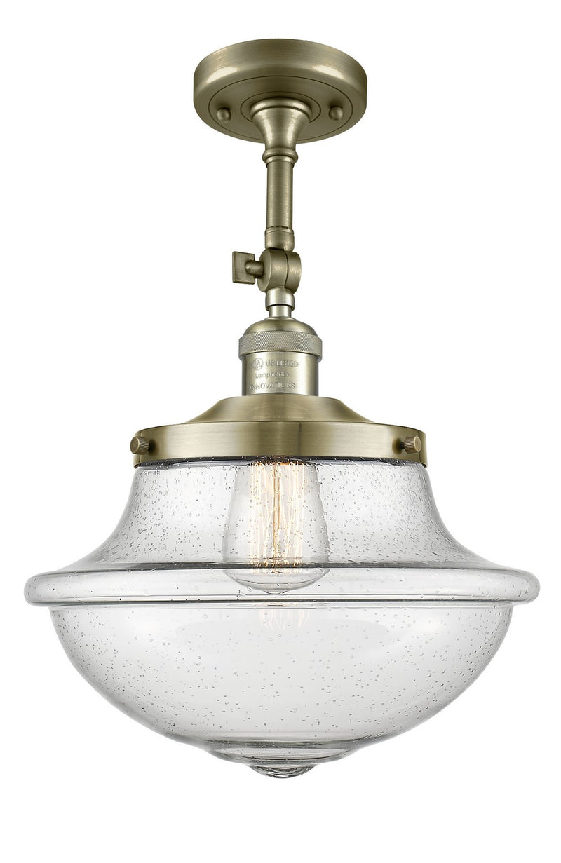 Innovations 201F-AB-G544-LED LED Semi-Flush Mount, Antique Brass