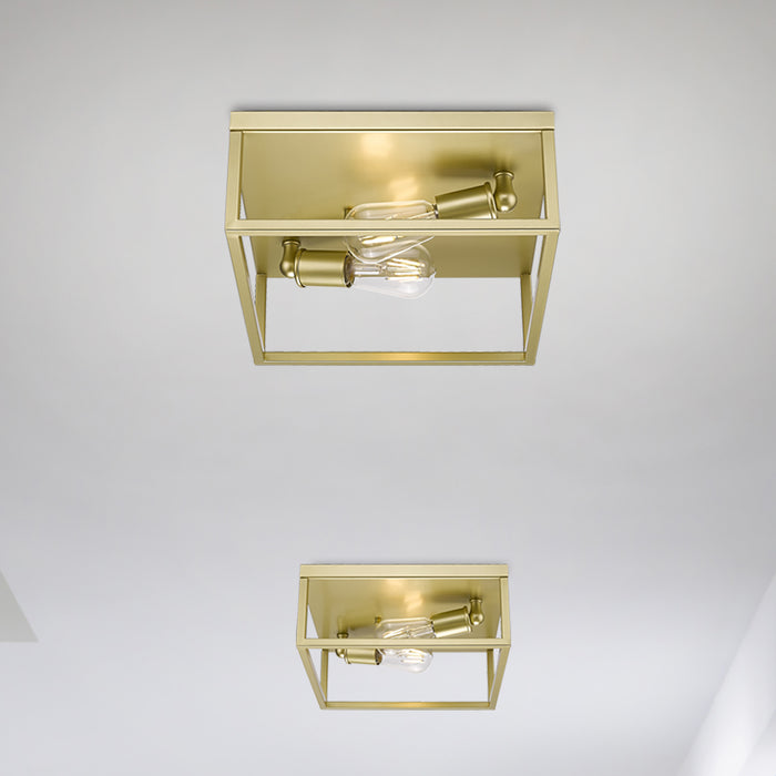 Golden 2072-FM OG Two Light Flush Mount, Olympic Gold