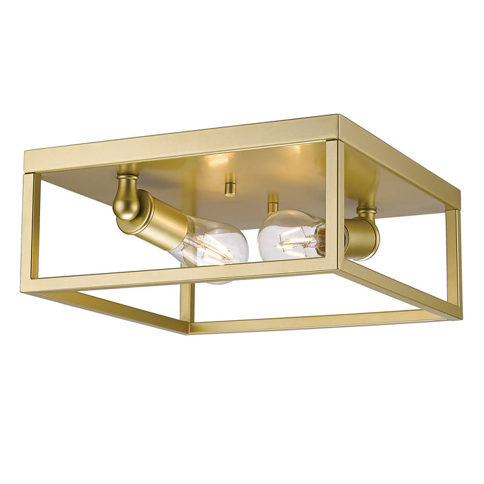 Golden 2072-FM OG Two Light Flush Mount, Olympic Gold