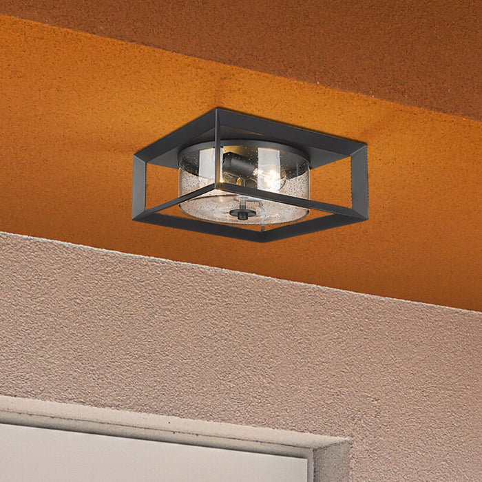 Golden 2073-OFM NB-SD Two Light Outdoor Flush Mount, Natural Black