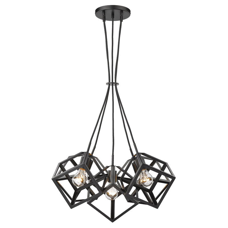 Golden 2086-5P BLK Five Light Pendant, Matte Black