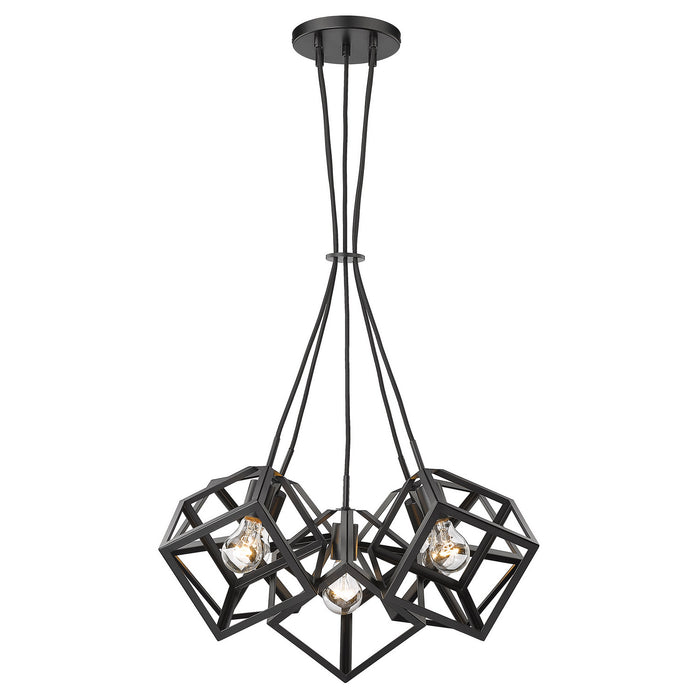 Golden 2086-5P BLK Five Light Pendant, Matte Black