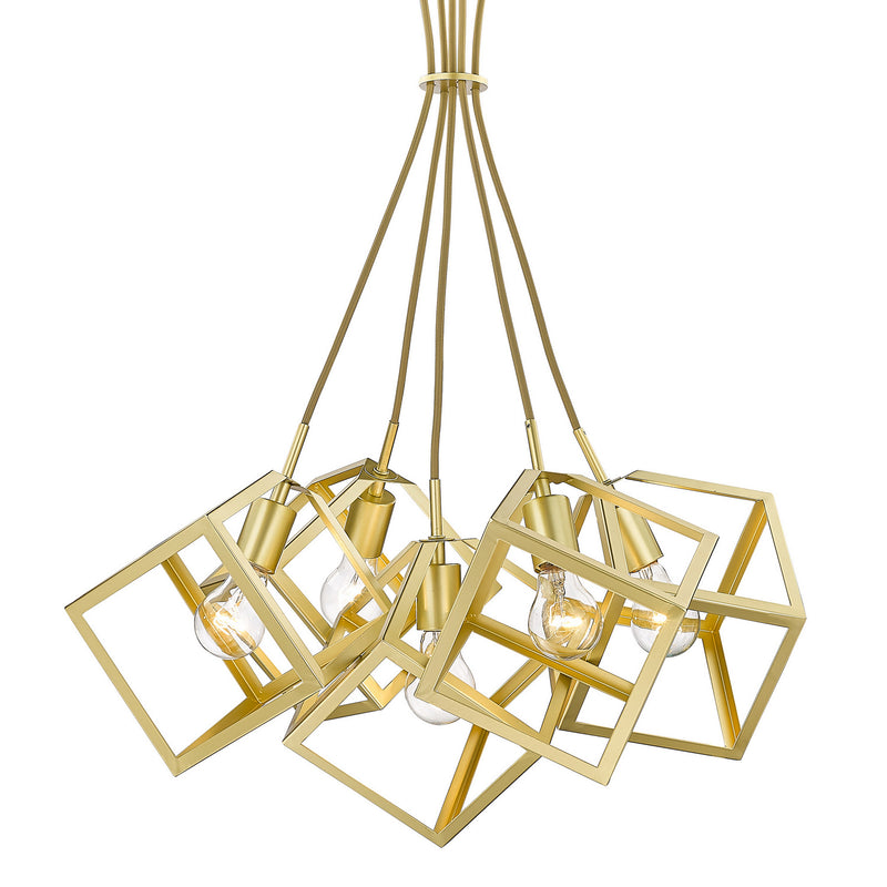 Golden 2086-5P OG Five Light Chandelier, Olympic Gold