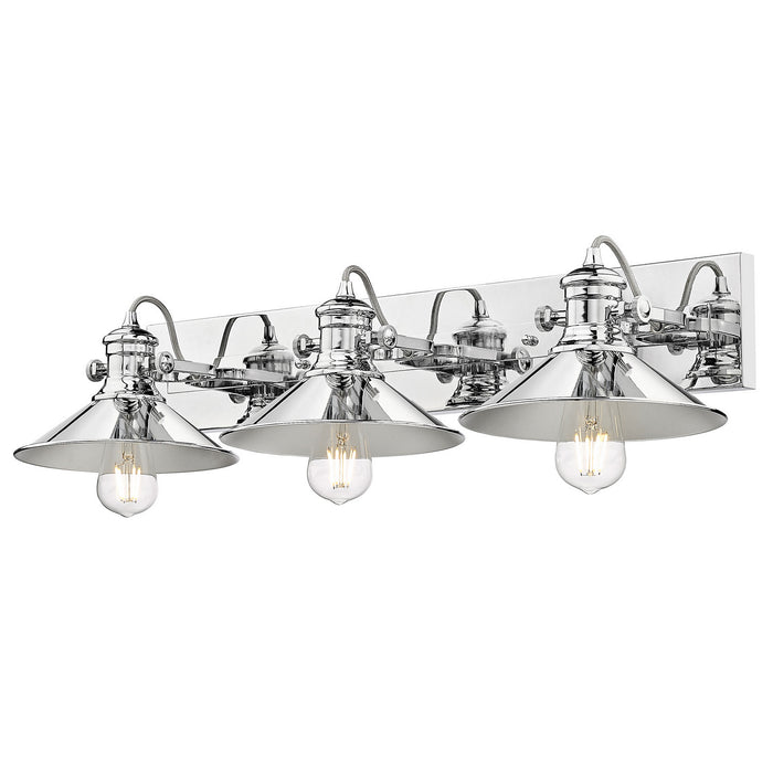 Golden 3122-BA3 CH-CH Three Light Bath Vanity, Chrome