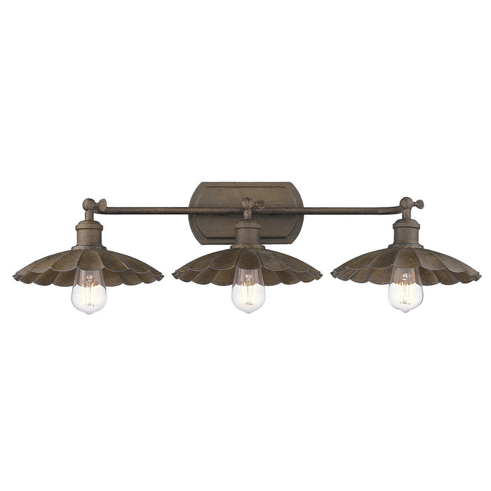 Golden 3124-BA3 DR Three Light Bath Vanity, Dark Rust