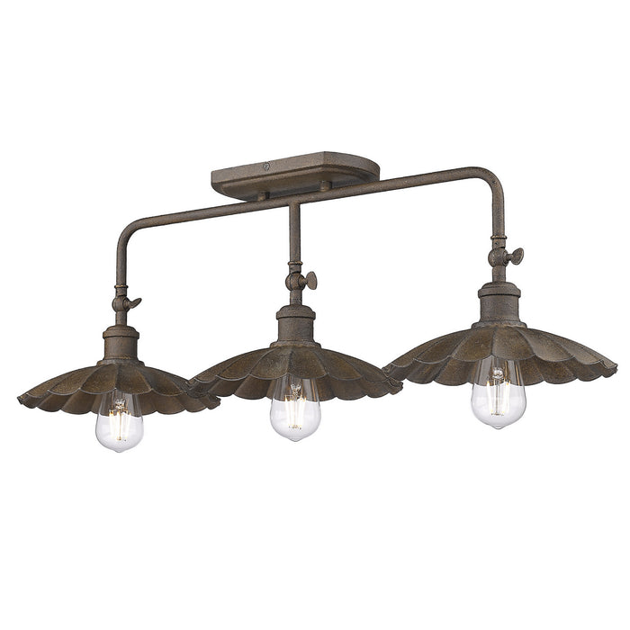 Golden 3124-BA3 DR Three Light Bath Vanity, Dark Rust