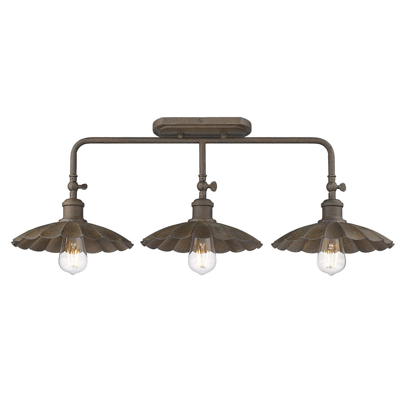 Golden 3124-BA3 DR Three Light Bath Vanity, Dark Rust