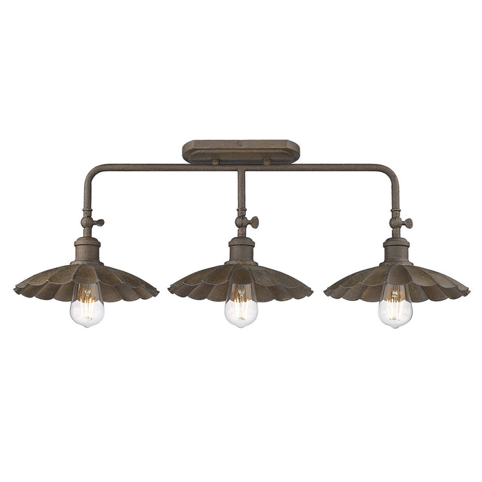 Golden 3124-BA3 DR Three Light Bath Vanity, Dark Rust