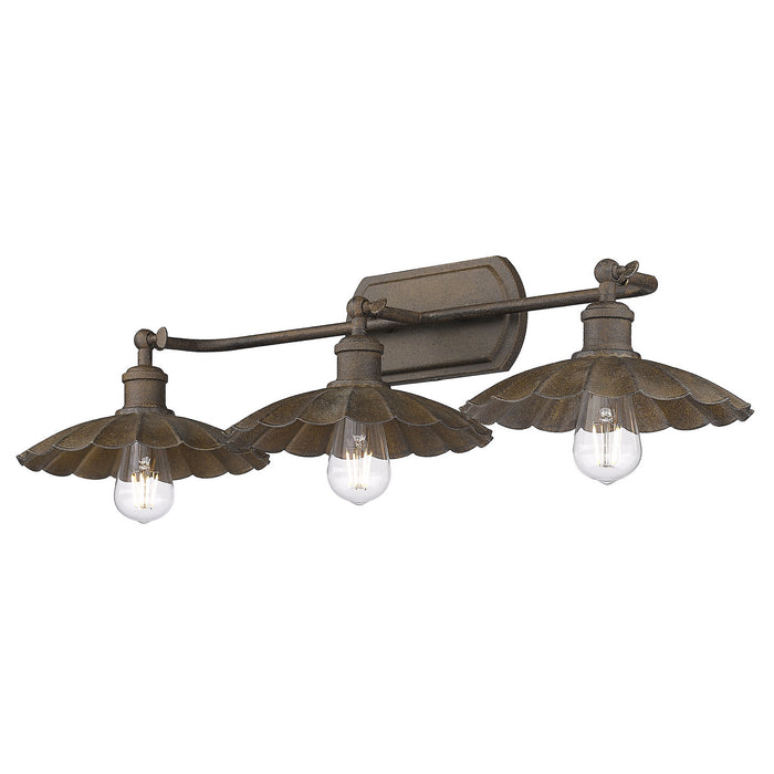 Golden 3124-BA3 DR Three Light Bath Vanity, Dark Rust