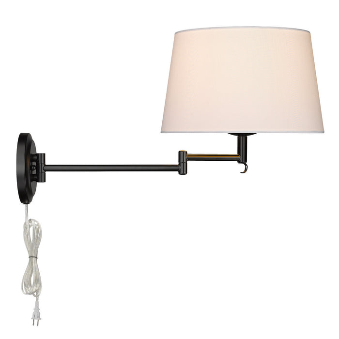 Golden 3692-A1W BLK-MWS One Light Wall Sconce, Matte Black