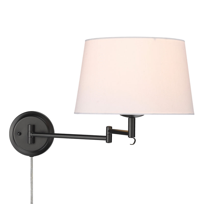 Golden 3692-A1W BLK-MWS One Light Wall Sconce, Matte Black