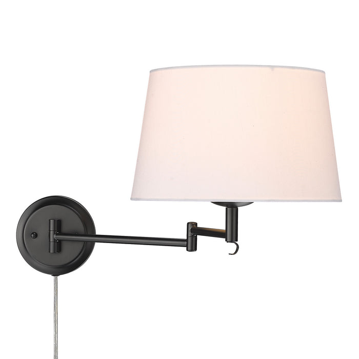 Golden 3692-A1W BLK-MWS One Light Wall Sconce, Matte Black