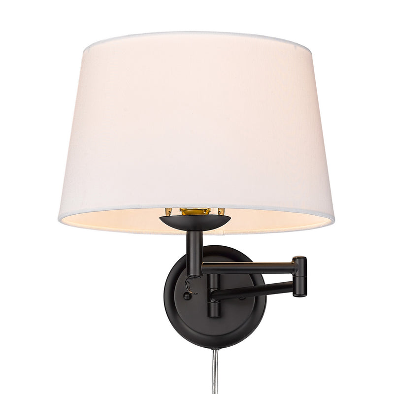 Golden 3692-A1W BLK-MWS One Light Wall Sconce, Matte Black