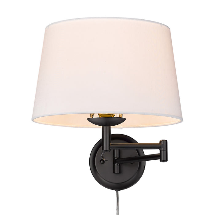 Golden 3692-A1W BLK-MWS One Light Wall Sconce, Matte Black