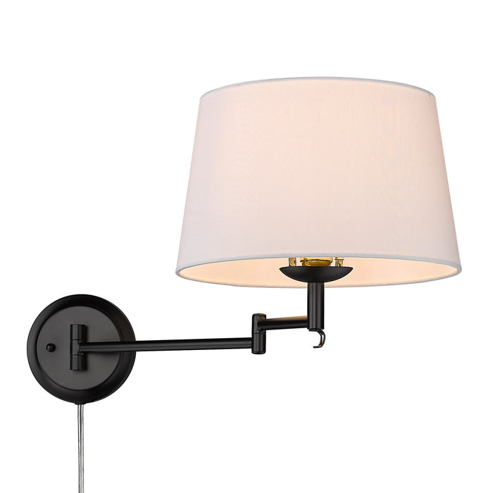 Golden 3692-A1W BLK-MWS One Light Wall Sconce, Matte Black