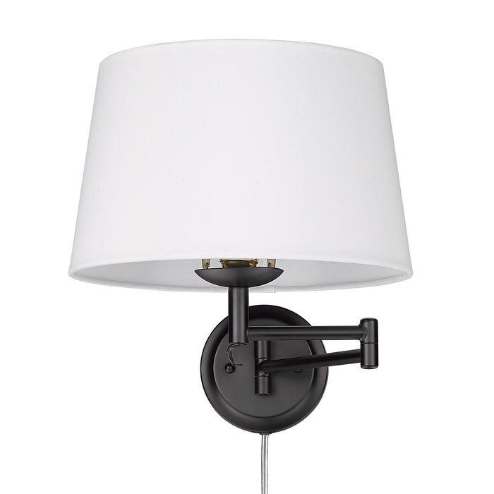 Golden 3692-A1W BLK-MWS One Light Wall Sconce, Matte Black