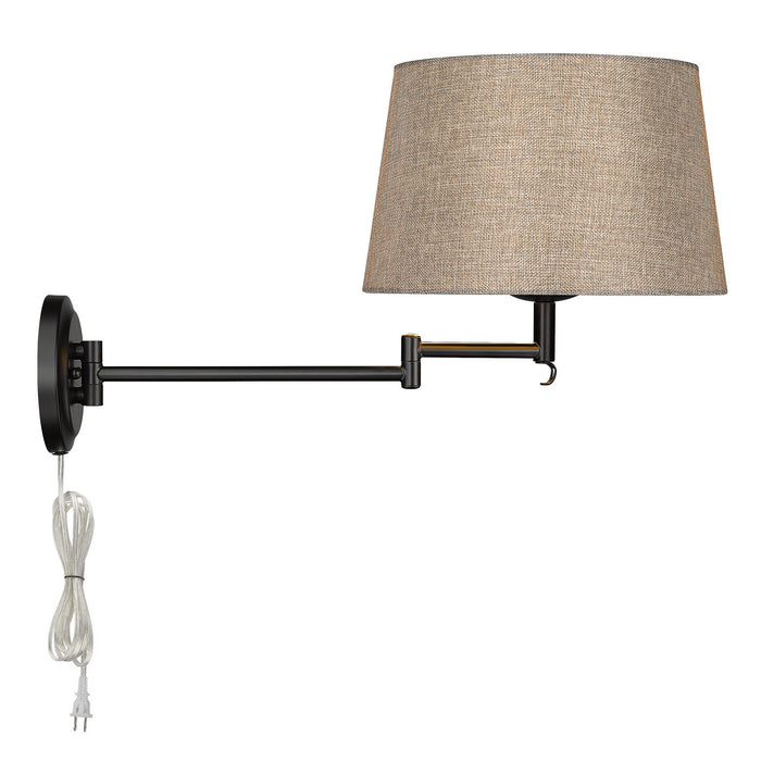 Golden 3692-A1W BLK-NS One Light Wall Sconce, Matte Black