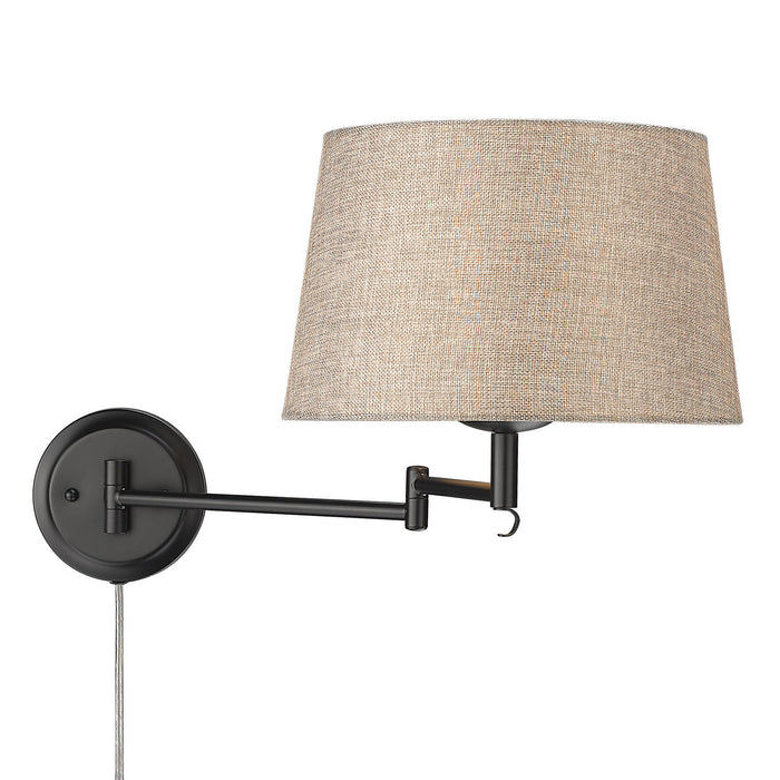 Golden 3692-A1W BLK-NS One Light Wall Sconce, Matte Black