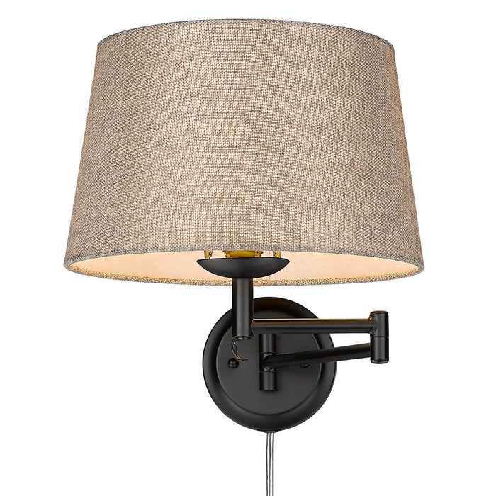 Golden 3692-A1W BLK-NS One Light Wall Sconce, Matte Black