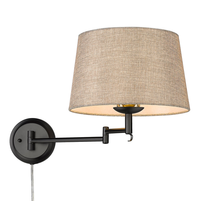 Golden 3692-A1W BLK-NS One Light Wall Sconce, Matte Black