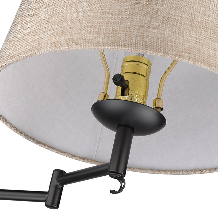 Golden 3692-A1W BLK-NS One Light Wall Sconce, Matte Black