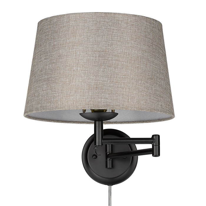 Golden 3692-A1W BLK-NS One Light Wall Sconce, Matte Black