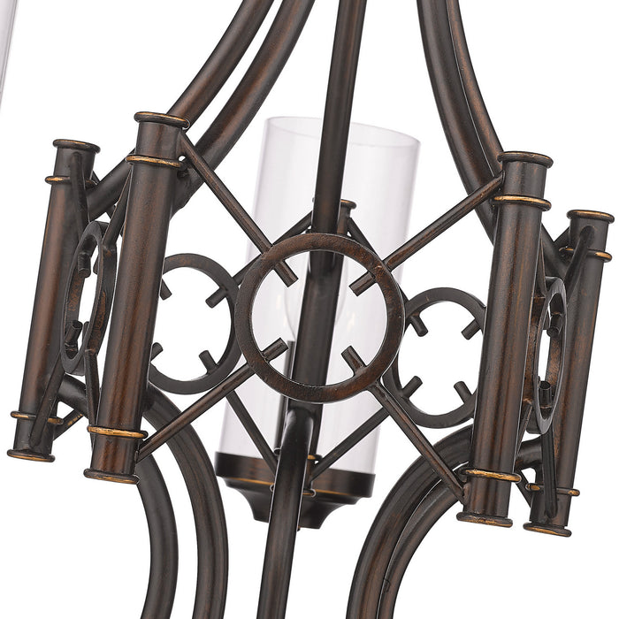 Golden 3718-5 CDB-CLR Five Light Chandelier, Cordoban Bronze