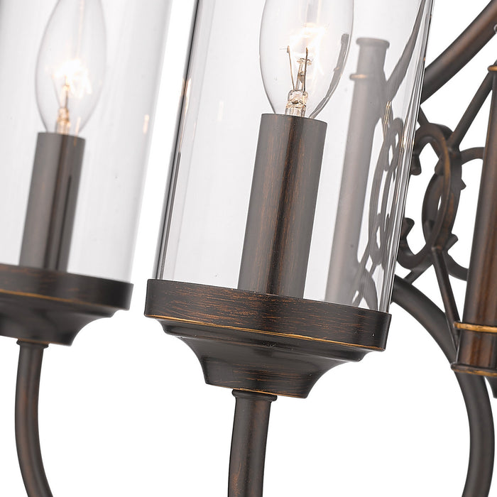 Golden 3718-5 CDB-CLR Five Light Chandelier, Cordoban Bronze