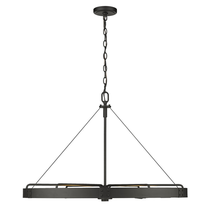 Golden 3866-L NB-NB Six Light Pendant, Natural Black