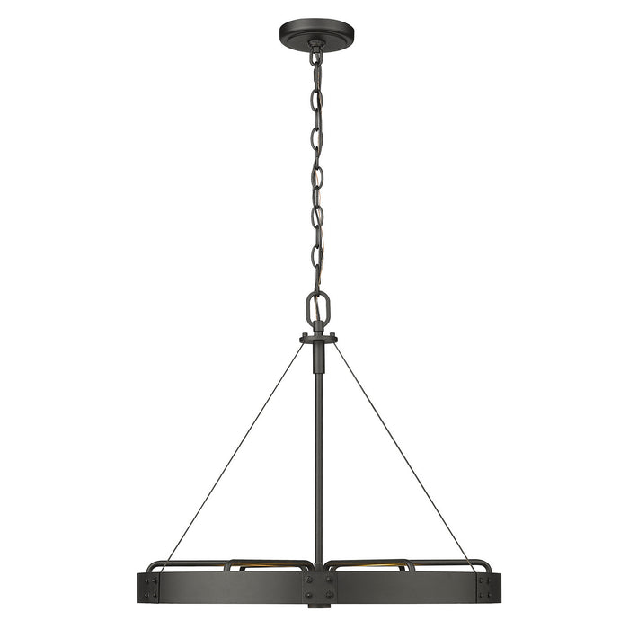 Golden 3866-M NB-NB Six Light Pendant, Natural Black
