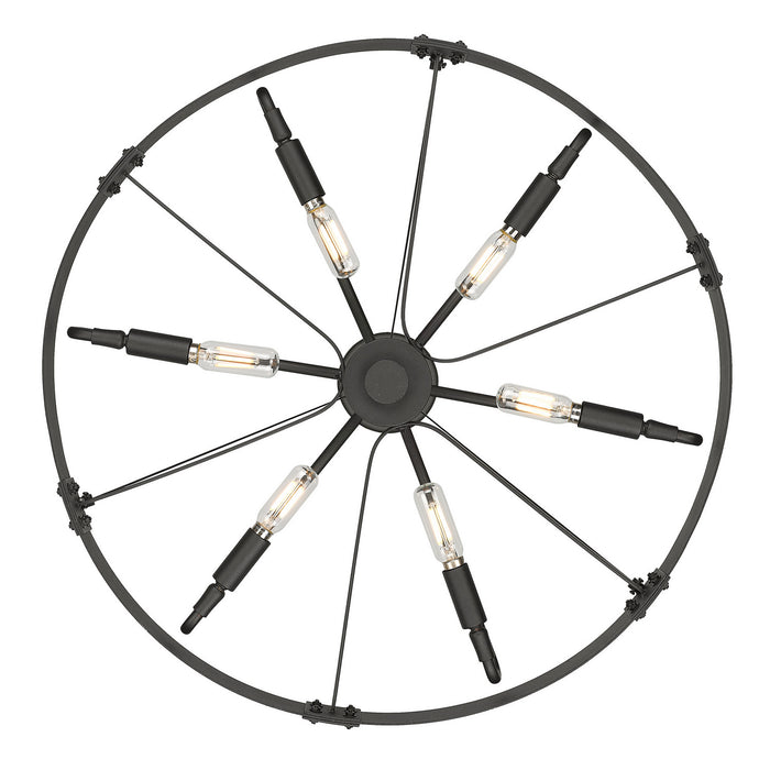Golden 3866-M NB-NB Six Light Pendant, Natural Black