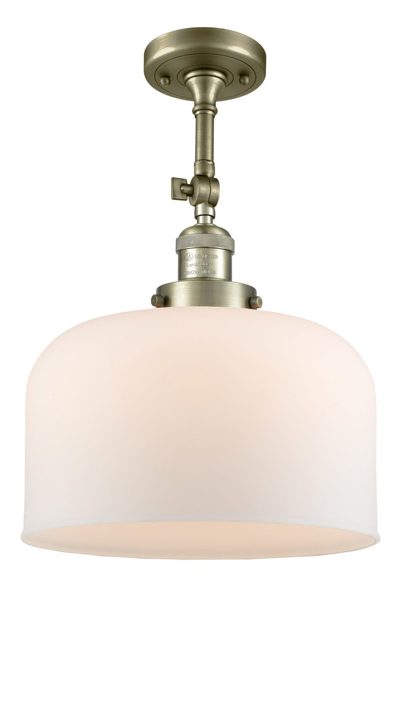 Innovations 201F-AB-G71-L One Light Semi-Flush Mount, Antique Brass