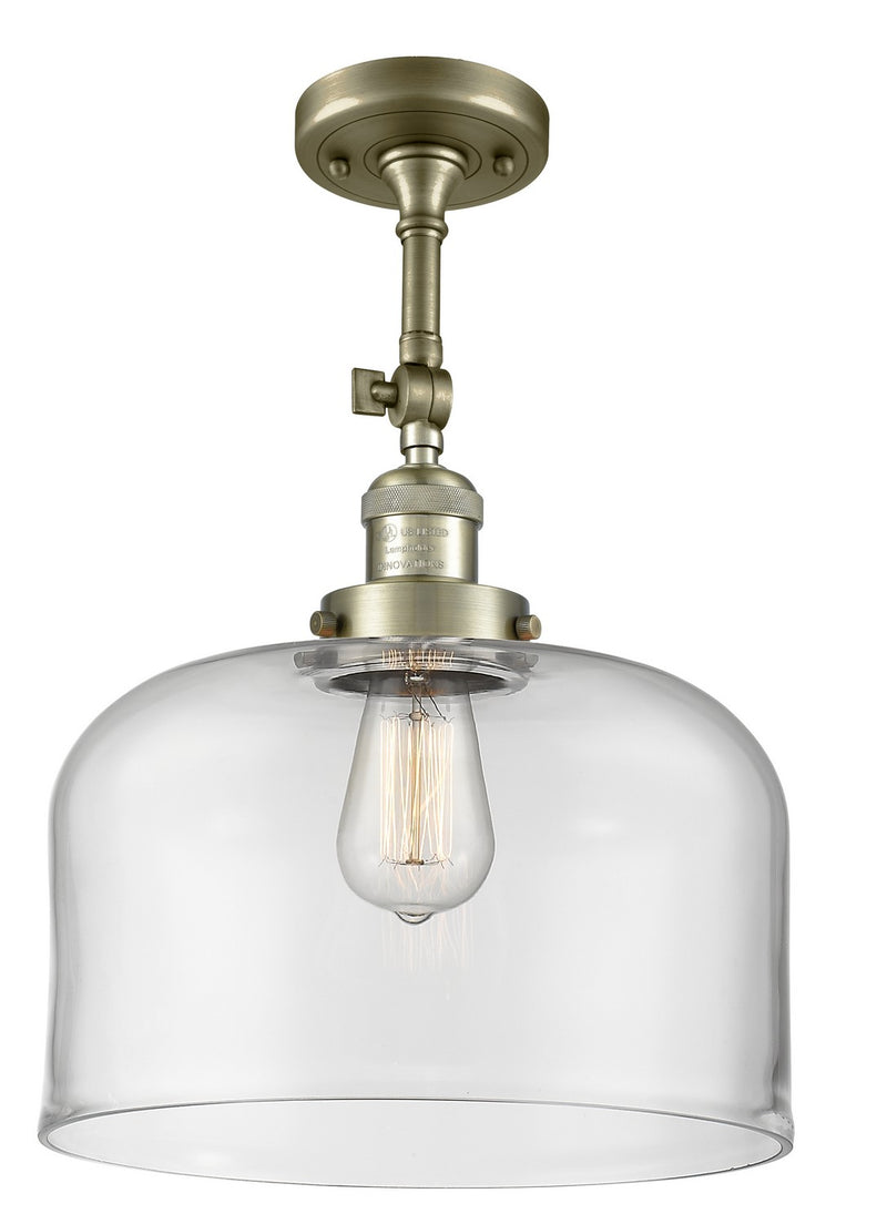 Innovations 201F-AB-G72-L One Light Semi-Flush Mount, Antique Brass