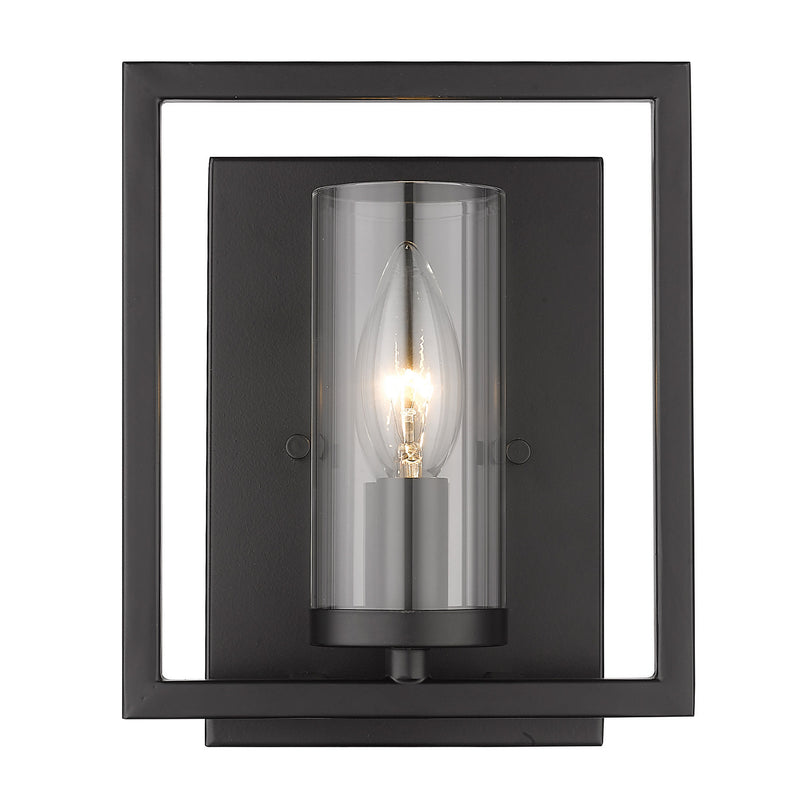 Golden 6068-1W BLK One Light Wall Sconce, Matte Black