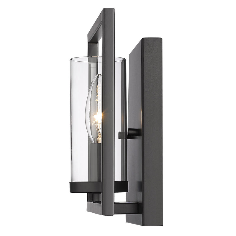 Golden 6068-1W BLK One Light Wall Sconce, Matte Black