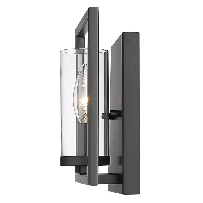 Golden 6068-1W BLK One Light Wall Sconce, Matte Black
