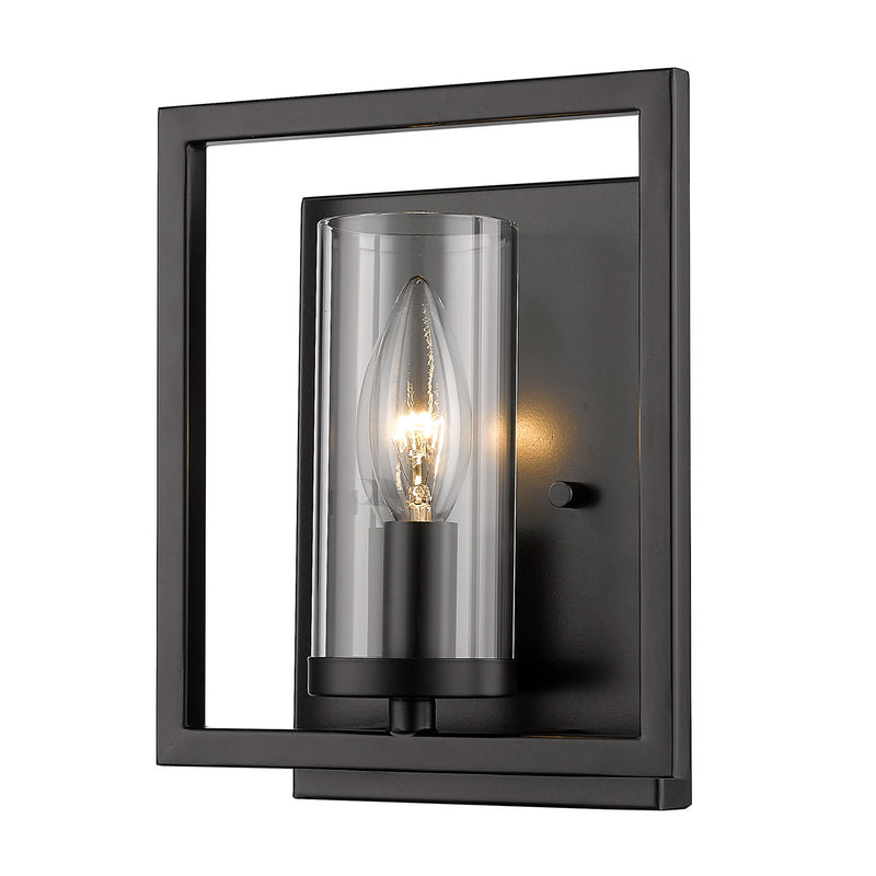 Golden 6068-1W BLK One Light Wall Sconce, Matte Black