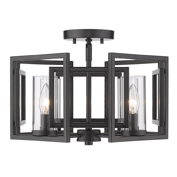 Golden 6068-FM BLK Four Light Flush Mount, Matte Black