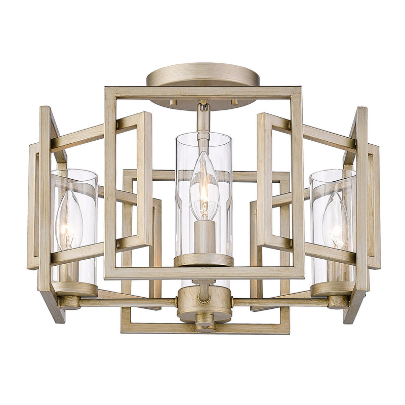Golden 6068-FM WG Four Light Flush Mount, White Gold