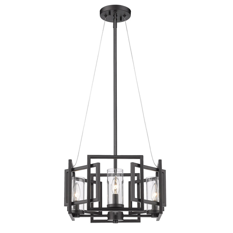 Golden 6068-SF BLK Four Light Semi-Flush Mount, Matte Black