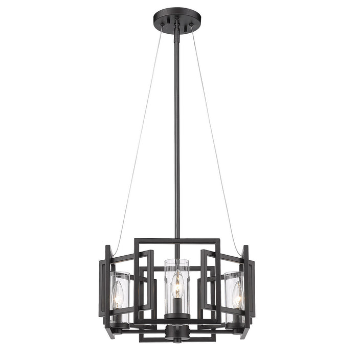 Golden 6068-SF BLK Four Light Semi-Flush Mount, Matte Black