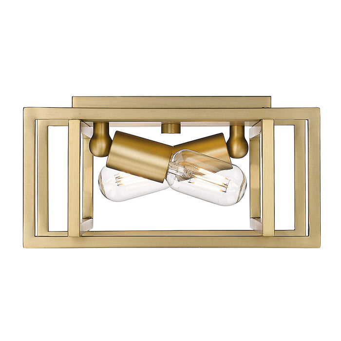 Golden 6070-FM BCB-BCB Two Light Flush Mount, Brushed Champagne Bronze