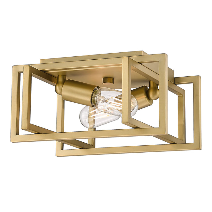 Golden 6070-FM BCB-BCB Two Light Flush Mount, Brushed Champagne Bronze