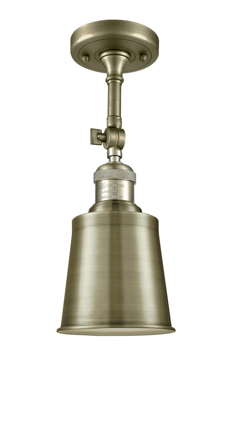 Innovations 201F-AB-M9-AB One Light Semi-Flush Mount, Antique Brass